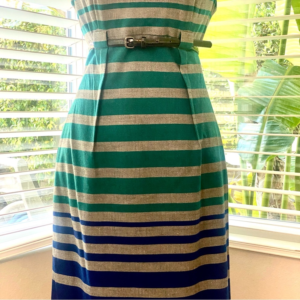 Calvin Klein Sleeveless Midi Dress w/ Belt Cinched in at waist Size 2 - Picture 7 of 15